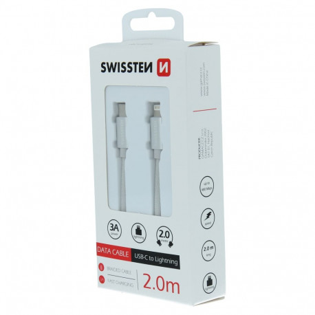 USB kaabel Swissten USB-C - Lightning, 2m, hõbe