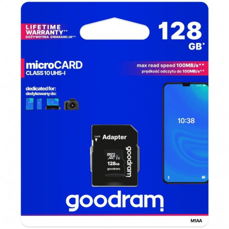 Mälukaart Goodram 128GB MicroSDXC + adapter
