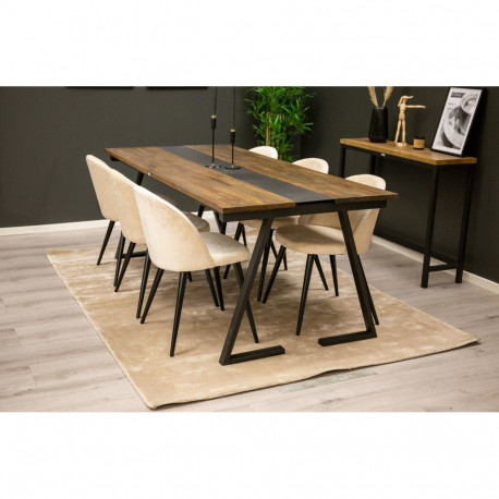 Söögitoa komplekt JAKARTA koos toolidega VELVET 6 tooli, pruun/beež