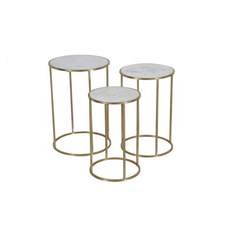 Diivanilaud AVOLA 3tk komplekt, kuldne/valge