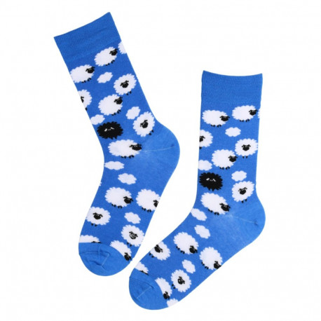 SOKISAHTEL SHEEP sinised puuvillased musta lamba sokid 444, 446