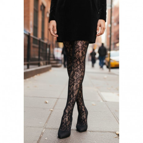 SOKISAHTEL Pierre Mantoux AZALEA võrkmustriga musta värvi sukkpüksid 424