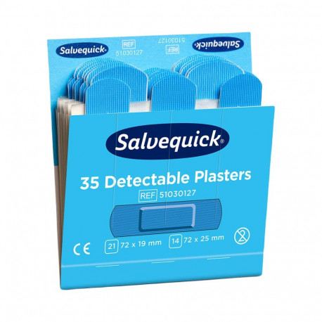 Plasters for the food industry waterproof blue SALVEQUICK 35 pcs in a pack