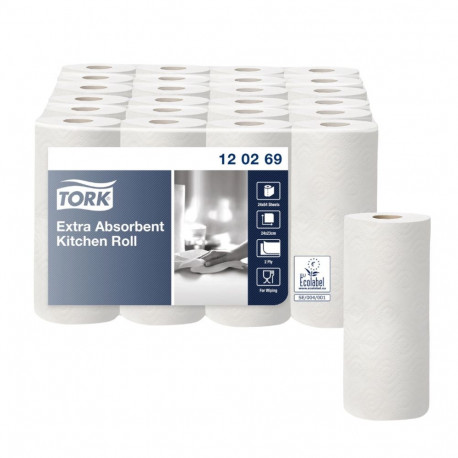 Rullkätepaber 2-kihiline TORK Premium Kitchen Roll valge 2rl pakis (120269)