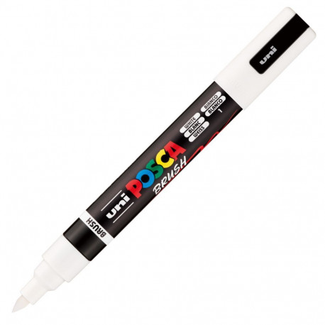 Marker UNI Posca PC5BR valge pintselots 1-4mm