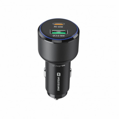 Swissten Car Charger USB-C PD / USB 63W