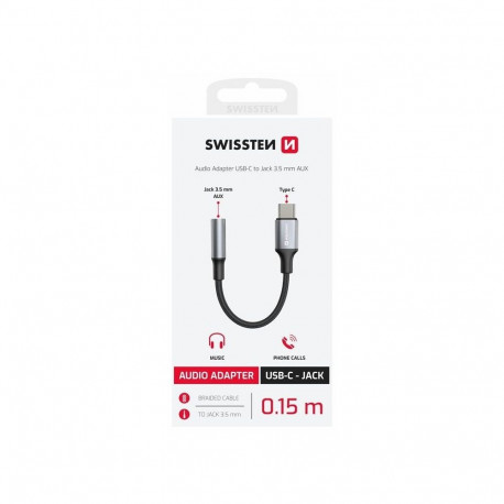 Swissten USB-C to Jack 3.5mm Audio Adapter 15cm