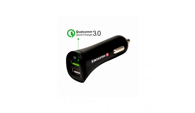 Swissten Quick Charge 3.0 Car charger 12 / 24V / 2.4A / 18W + Micro USB Cable 1.5m