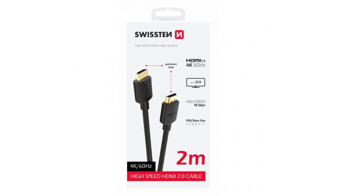 Swissten HDMI to HDMI 4K Cable 2m