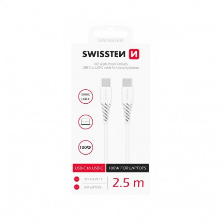 Swissten Power Delivery Data Cable USB-C to USB-C 5A (100W) 2.5m
