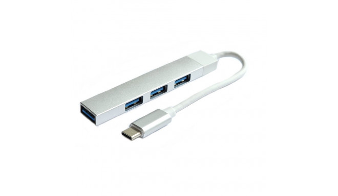 RoGer USB-C HUB 3xUSB2.0  / 1xUSB3.0 5Gbps / silver