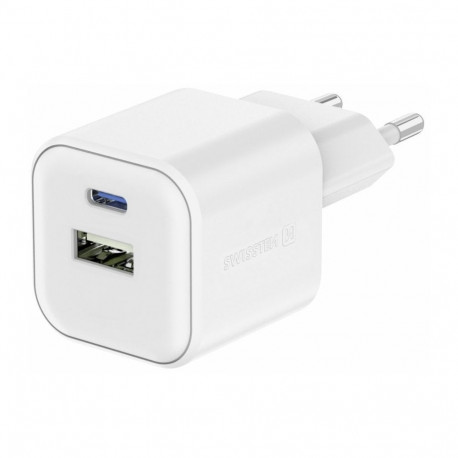 Swissten Travel Charger GaN USB-C 35W PD / USB-A 27W QC