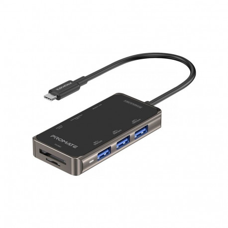 PROMATE PrimeHub-Mini 8in1 USB-C Hub HDMI 4K / LAN / PD 100W / SD / 3x USB 3.0