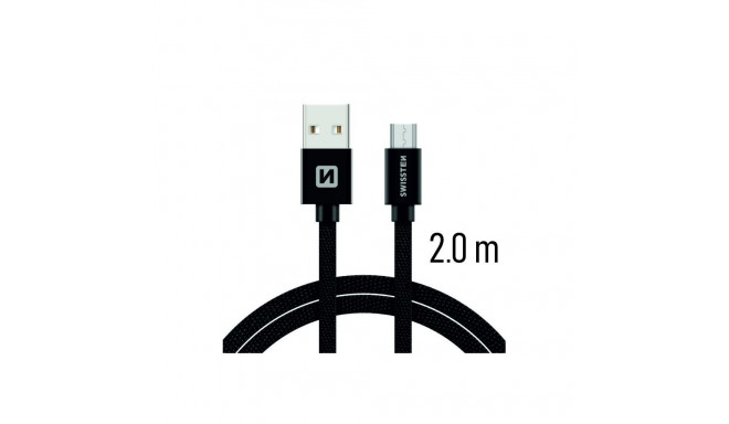 Swissten Textile Quick Charge Universal Micro USB Data and Charging Cable 2m