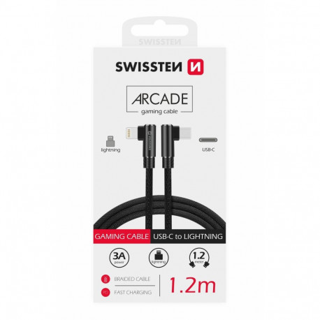 Swissten L Type Textile Universal Quick Charge 3.1 USB-C to Lightning Data and Charging Cable 1.2m