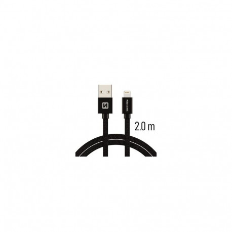 Swissten Textile Fast Charge 3A Lightning Data and Charging Cable 2m