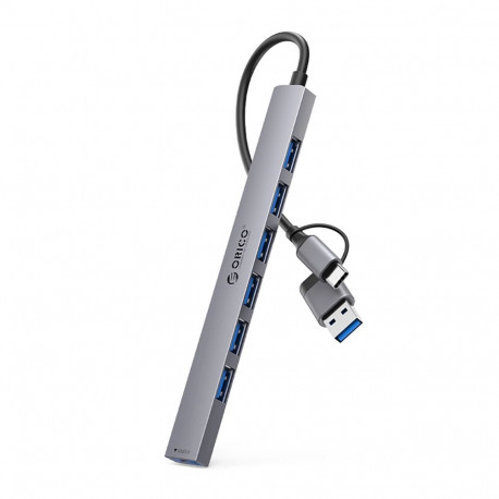 Orico YSA2-U3 USB-A|USB-C Hub dokkimisjaam 1x USB-A 3.0 + 6x USB-A 2.0 - hall