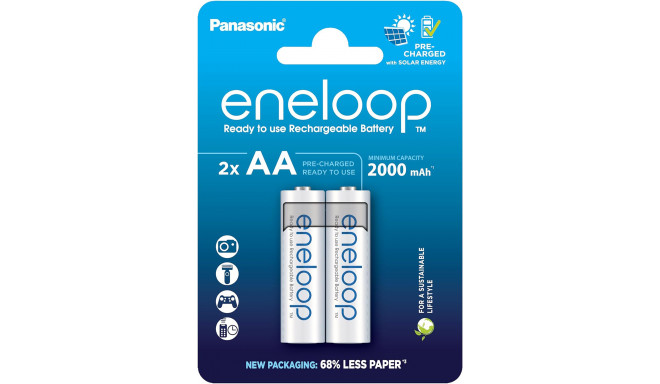Panasonic eneloop rechargeable battery AA 2000 2BP