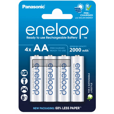 Panasonic eneloop rechargeable battery AA 2000 4BP