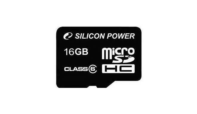Silicon Power карта памяти microSDHC 16GB Class 6 + адаптер