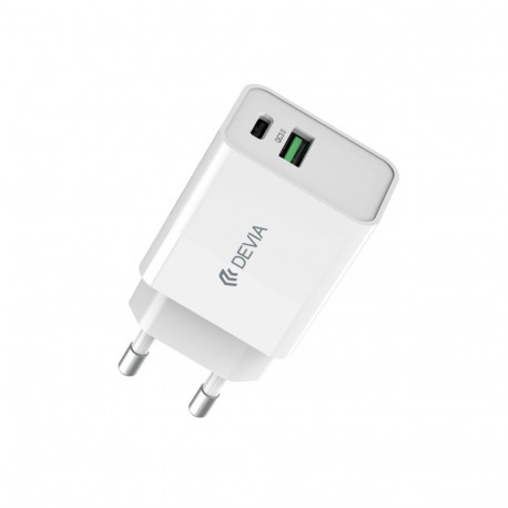Devia wall charger Smart PD 25W 1x USB-C white + cable USB-C - USB-C
