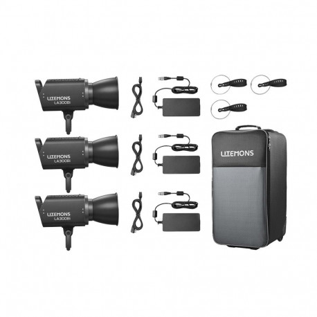 Godox Litemons LA300Bi Bi color LED Video Light 3 light kit (Black)