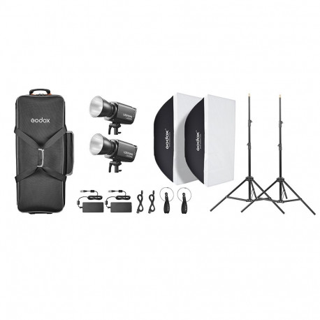 Godox Litemons LA300Bi Bi color LED Video Light 2 light kit (Black)