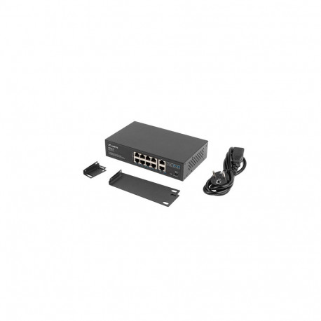 Lanberg võrgulüliti 8X 100MB PoE+/2X 1GB haldamata, rack 10"/19", Gigabit Ethernet 120W
