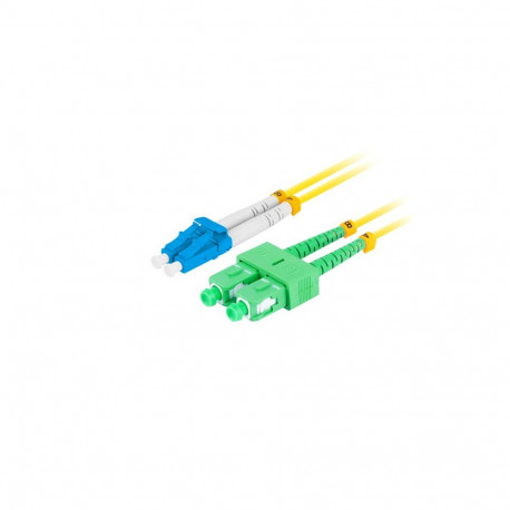 FIBER OPTIC PATCHCORD SM LC/UPC-SC/APC DUPLEX 2M LSZH G657A1 3.0MM YELLOW LANBERG