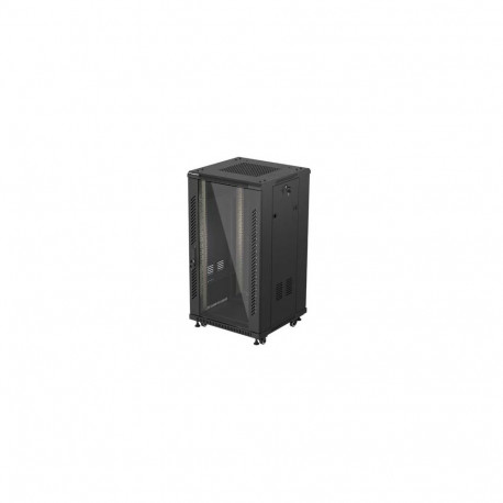 Lanberg 19" põrandale paigaldatav rack-kapp 22U/600X600 (lamppakendis), klaasuksega, must