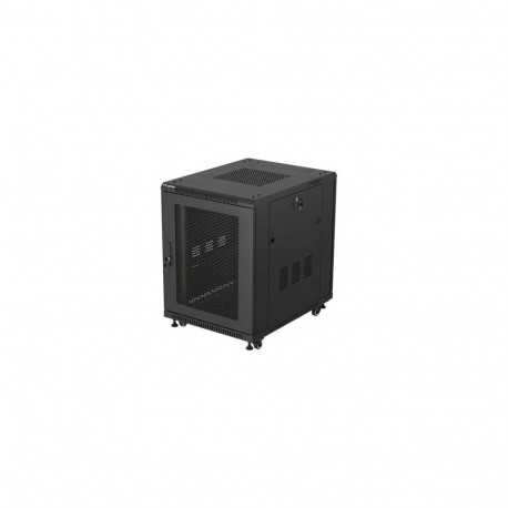 RACK CABINET 19" FREE-STANDING 15U/600X800 (FLAT PACK) WITH MESH DOOR BLACK LANBERG