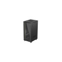 RACK CABINET 19" FREE-STANDING 27U/600X800 (FLAT PACK) WITH GLASS DOOR BLACK LANBERG