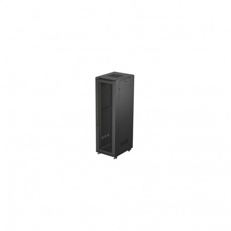RACK CABINET 19" FREE-STANDING 42U/600X800 (FLAT PACK) WITH MESH DOOR BLACK LANBERG
