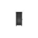 RACK CABINET 19" FREE-STANDING 27U/600X800 (FLAT PACK) WITH GLASS DOOR BLACK LANBERG