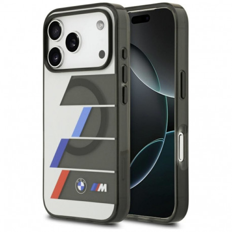 BMW BMW M IML Metal Buttons Tricolor Lines MagSafe Case for iPhone 17 Pro Max - Gray