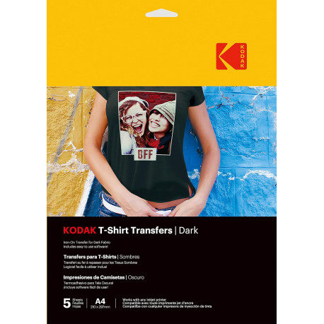 Kodak siirdepaber T-Shirt Transfers Dark A4 5 lehte