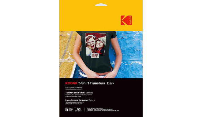 Kodak siirdepaber T-Shirt Transfers Dark A4 5 lehte
