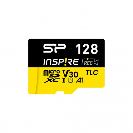 Silicon Power mälukaart adapteriga Inspire 128 GB microSDXC välkmälu klass C10, UHS-I U3, V30, A2