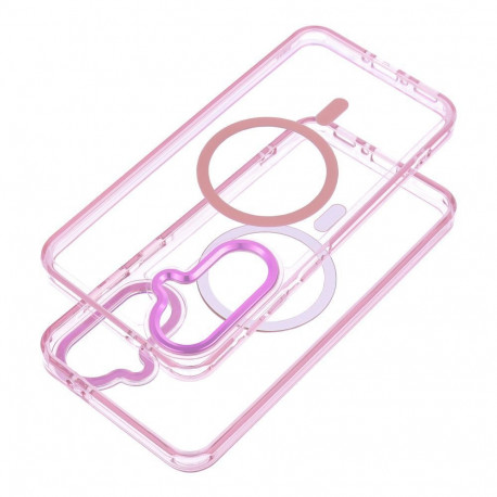 Case for Samsung A17 / A18 Frame Clear Hybrid Mag Cover compatible with MagSafe powder pink