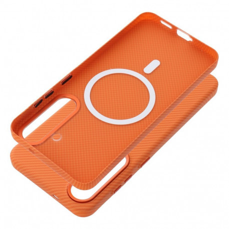 Case for Samsung A17 K-Look comaptible with MagSafe orange