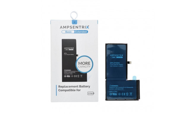 AmpSentrix Basic battery for iPhone XS Max (high capacity 3700 mAh)
