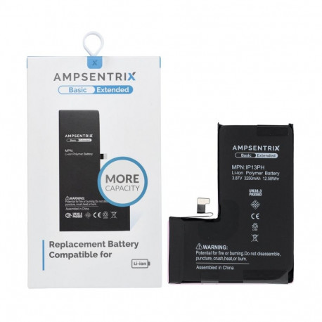 AmpSentrix Basic battery for iPhone 13 Pro (high capacity 3250 mAh)