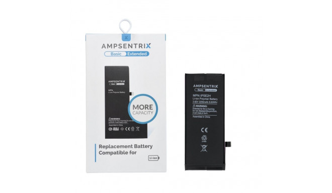 AmpSentrix Basic battery for iPhone SE 2020 (high capacity 2250 mAh)