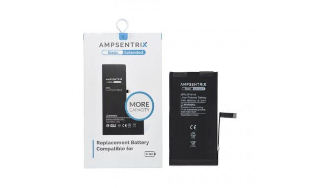 AmpSentrix Basic battery for iPhone 14 Plus (high capacity 4850 mAh)