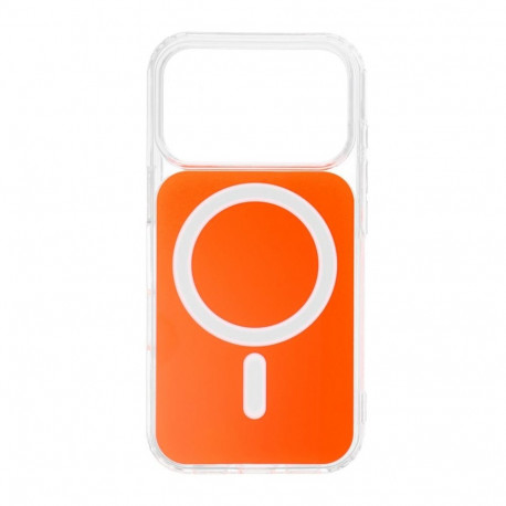 Case for iPhone 15 PRO Clear Fusion Mag Cover compatible with MagSafe hermes orange