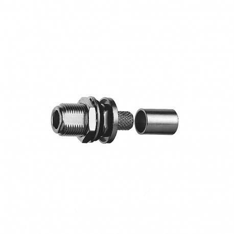 Female connector for panel 50Ω, crimpable, for cable RG58/HF195 Telegärtner