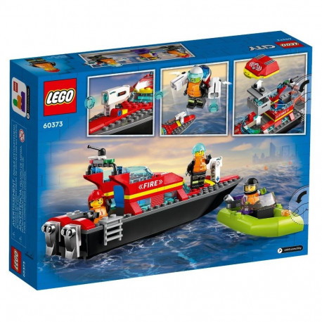 Toy Set - Lego CITY 60373 Fire Rescue Boat 144 Pieces 3 Minifigures