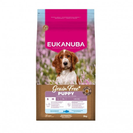 Dog Food - EUKANUBA Grain Free Puppy Small/Medium Ocean Fish 3kg