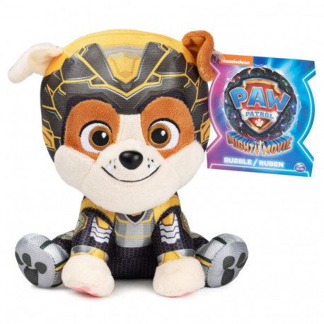 PAW PATROL Mighty Pups Movie plush Rubble, 15 cm