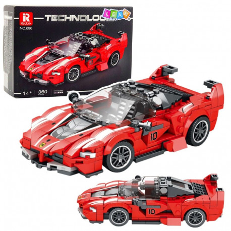 ehitusplokid võidusõiduauto FXX-K 360tk, punane